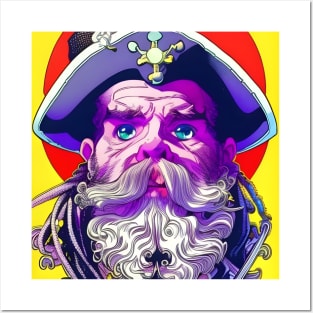 artistic pirate illustration Posters and Art